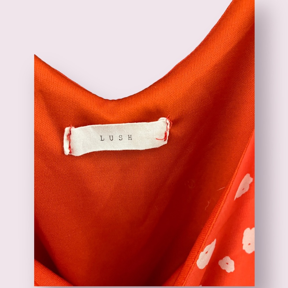 LUSH‎ Orange and White Summer Dress size Small - Picture 3 of 5
